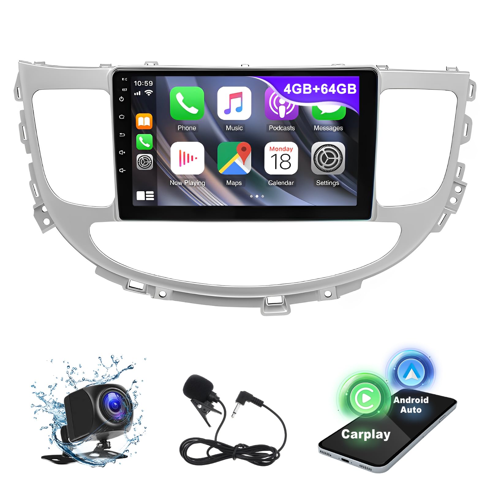 Amazon.com: Android 13.0 Double Din Car Stereo - 4+64G with